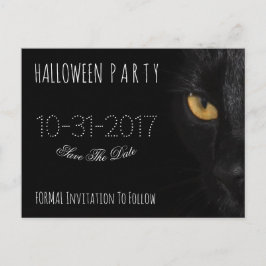 Anpassad Halloweenfest Spara Datum Svart Katt Meddelande Vykort