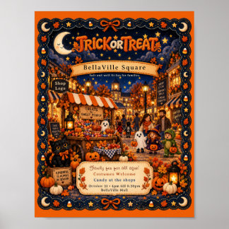 Anpassad Halloweennatt Flyer för Butikstorg | Köpc Poster