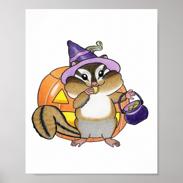 Anpassad Halloweensquash för Chipmunk Barn Rum Pos Poster (Framsidan)