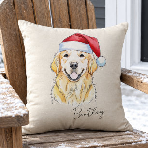 Anpassad Handritad Jul Golden Retriever Hund Kudde