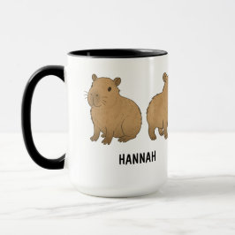Anpassad Handritad Söt Capybara Kaffe Mugg
