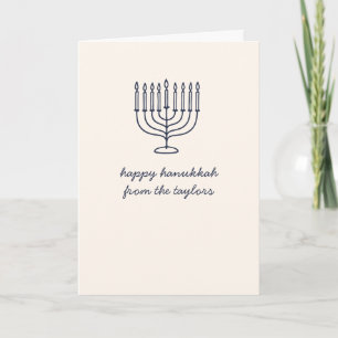 Anpassad Hanukkah Menorah Minimalist Doodle Boksta Helgkort