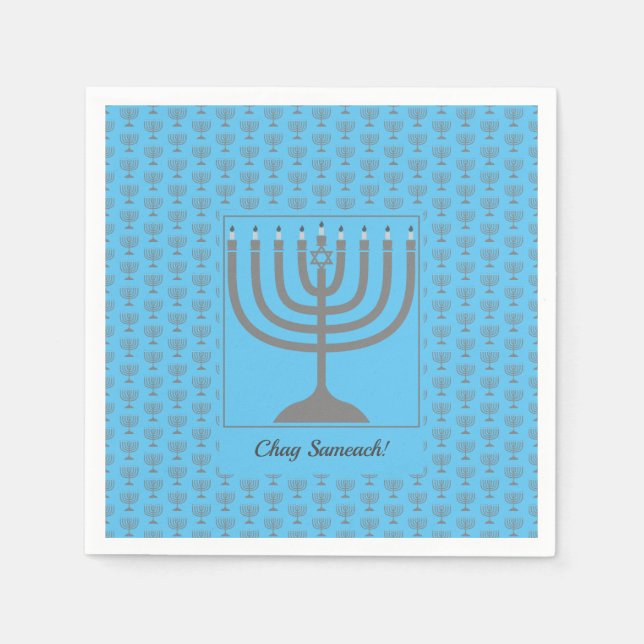 Anpassad Hanukkah | MENORAH Pappers- Pappersservett (Framsidan)