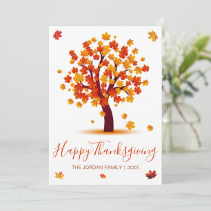 Anpassad Happy thanksgiving-hösten träd Holida Julkort