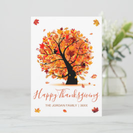 Anpassad Happy thanksgiving-hösten träd Julkort