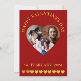 Anpassad Happy Valentine's Day med Tre Bilder  Julkort