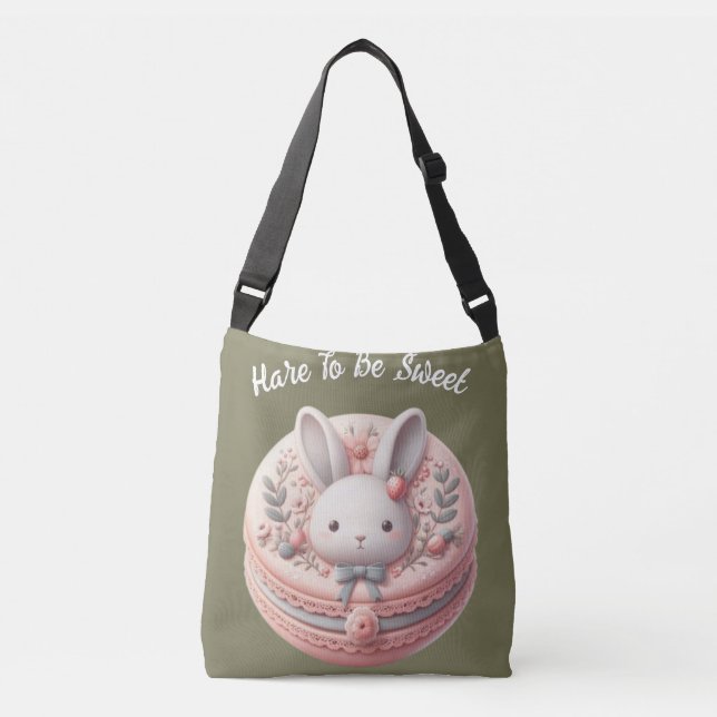 Anpassad Hare för att Vara Söt Cute Bunny Macaron  Axelväska (Framsida)