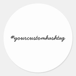 Anpassad Hashtag Modern Minimalistisk Design Runt Klistermärke