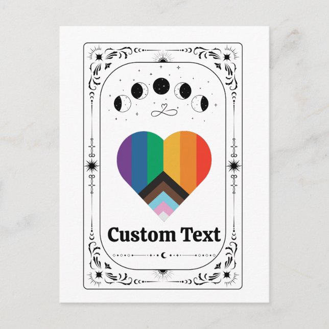 Anpassad HBTQ-stolthet Tarot Trans Queer Regnbåge  Vykort (Framsida)