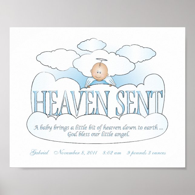 Anpassad Heaven Sent Angel Pojkrum Väggkonst (Framsidan)