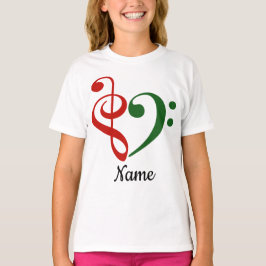 Anpassad Helgdag för Rullande Bass Clef Heart T Shirt