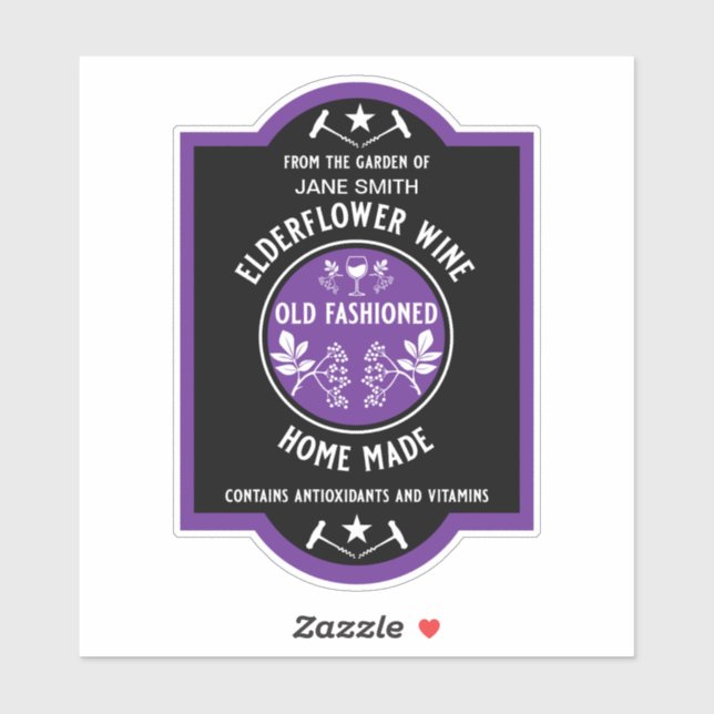 Anpassad Hemlagad Fläderblomma Klistermärken (Ark)