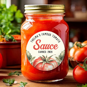 Anpassad Hemlagad TomatSås konserver Runt Klistermärke