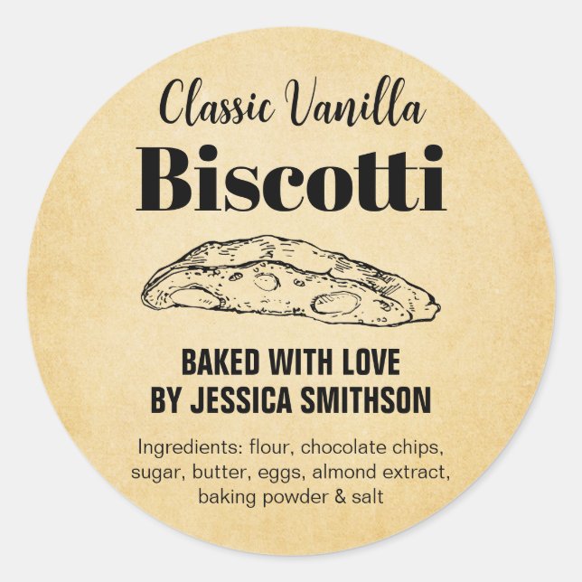Anpassad hemmagjord etikett för Biscotti BIS003brd (Framsida)