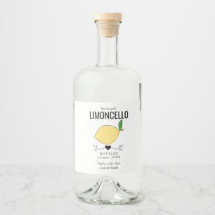 Anpassad hemmagjord limoncello bröllopspresent spritflaskor etikett