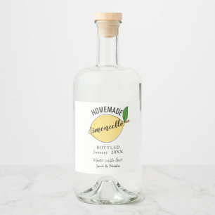 Anpassad hemmagjord limoncello bröllopspresent spritflaskor etikett