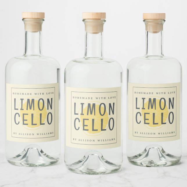 Anpassad Hemmagjord Limoncello Etikett (Flaskor)