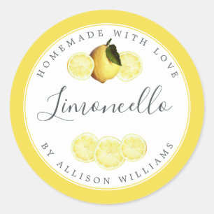 Anpassad Hemmagjord Limoncello Etikett Ljusgul