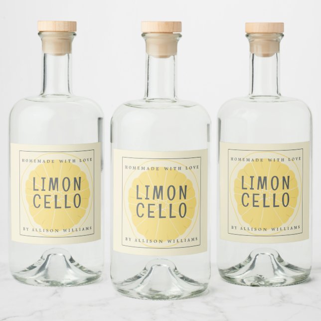 Anpassad hemmagjord Limoncello-etikett Spritflaskor Etikett (Flaskor)