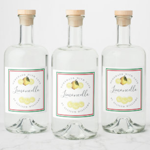 Anpassad Hemmagjord Limoncello Italienska Trefärga Spritflaskor Etikett