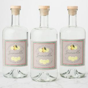 Anpassad Hemmagjord Limoncello Italienska Trefärga Spritflaskor Etikett