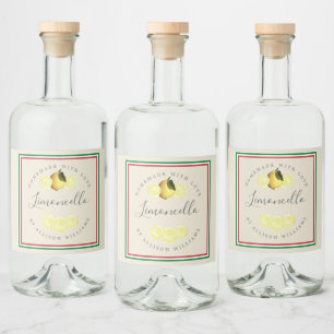 Anpassad Hemmagjord Limoncello Italienska Trefärga Spritflaskor Etikett