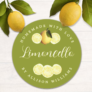 Anpassad Hemmagjord Ljus Grön Limoncello Etikett