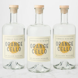 Anpassad hemmagjord Orangecello-etikett Spritflaskor Etikett