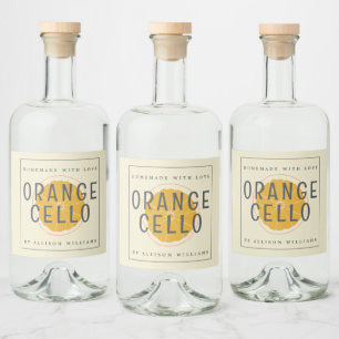 Anpassad hemmagjord Orangecello-etikett Spritflaskor Etikett