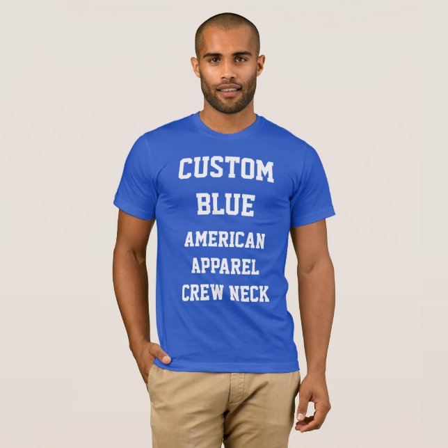 Anpassad herr-ROYAL BLÅ AMERICAN APPAREL T-SHIRT (Hel framsida)
