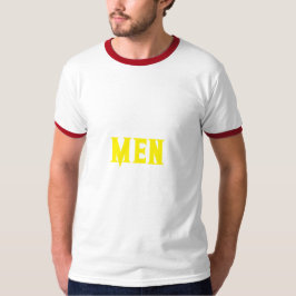 Anpassad herrtext ljusgul färg herrar Ringer T Shirt