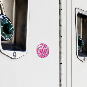 Anpassad hetrosa blomslösa mönster magnet