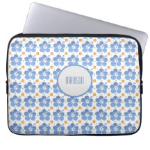 Anpassad Hibiscus Blue laptop sleeve