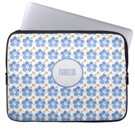 Anpassad Hibiscus Blue laptop sleeve