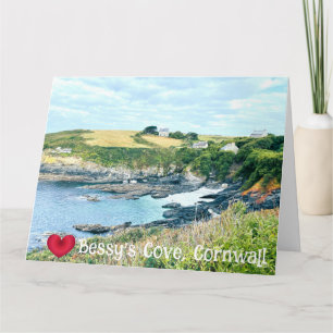 Anpassad hjärta Bessys Cove Penzance Cornwall Foto Kort