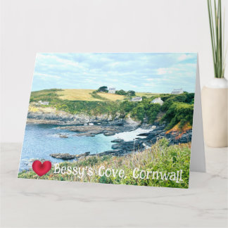 Anpassad hjärta Bessys Cove Penzance Cornwall Foto Kort