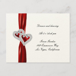 Anpassad hjärtan röd banderoll mottagningskort inbjudningar