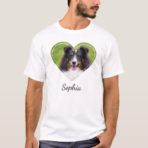 Anpassad hjärtformad husdjursfoto med namn t shirt