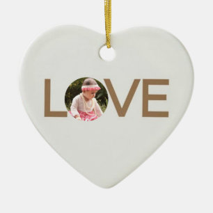 Anpassad Hjärtformade Ornament för foto i Kärlek B