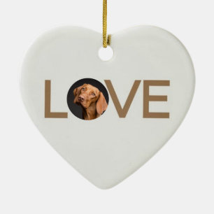 Anpassad Hjärtformade Ornament för Kärlek Hund Pho