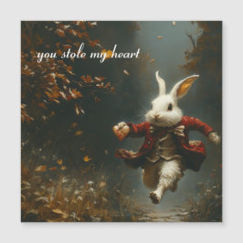 Anpassad Hjärtstöld Bunny Vintage Magnetisk Minnes Inbjudningskort