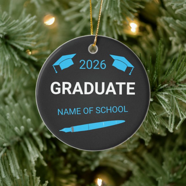 Anpassad högskoleexamen 2026 julgransprydnad keramik (Träd)