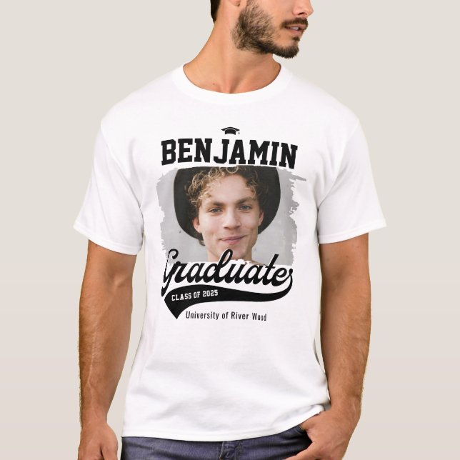 Anpassad högskoleexamen för varsity-utexaminerade t shirt (Framsida)