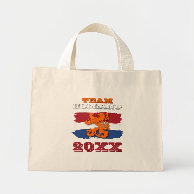 Anpassad holländsk flagga orange lejon Team Hollan Mini Tygkasse (Framsidan)