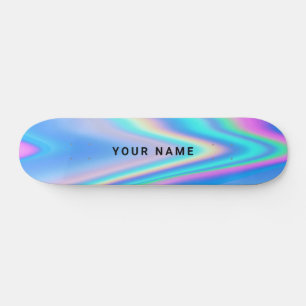 Anpassad Holografisk Enkel Namn Mini Skateboard Bräda 18,5 Cm