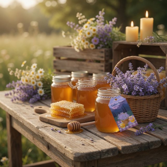 Anpassad Honung & Lavendel Presentetikett (Skapare uppladdad)