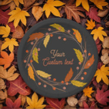 Anpassad höstlövskrans Pappers tallrik