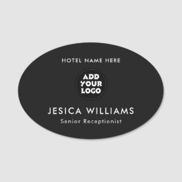 Anpassad hotellogotyp namnskylt med jobbtitel namnbricka
