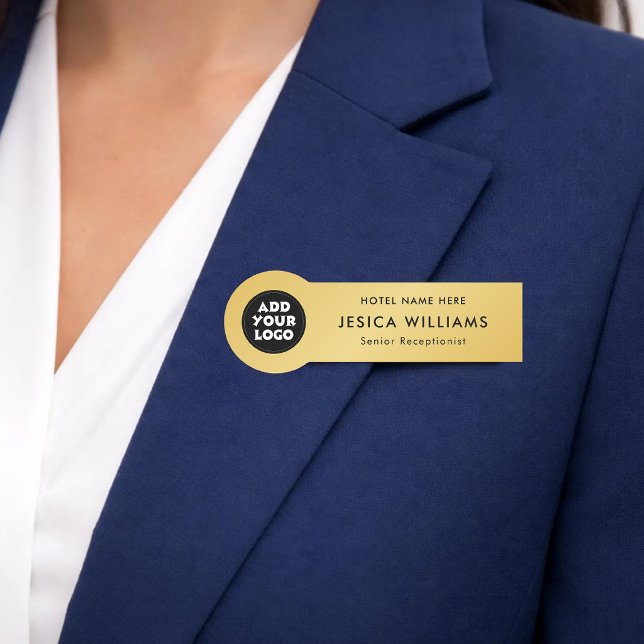 Anpassad hotellogotyp namnskylt med jobbtitel namnbricka (Skapare uppladdad)