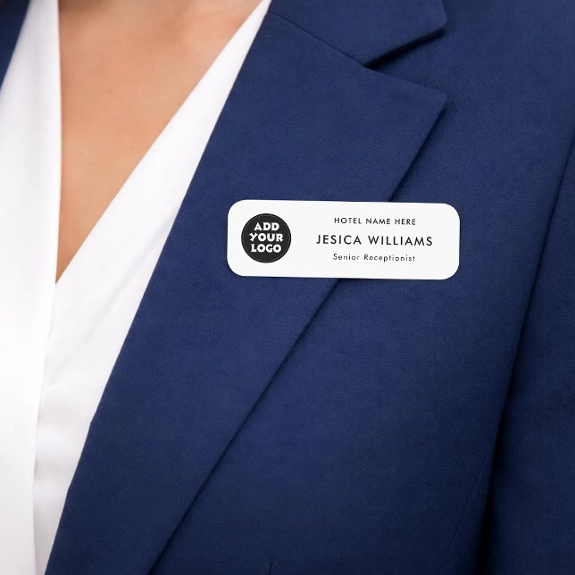 Anpassad hotellogotyp namnskylt med jobbtitel namnbricka (Skapare uppladdad)